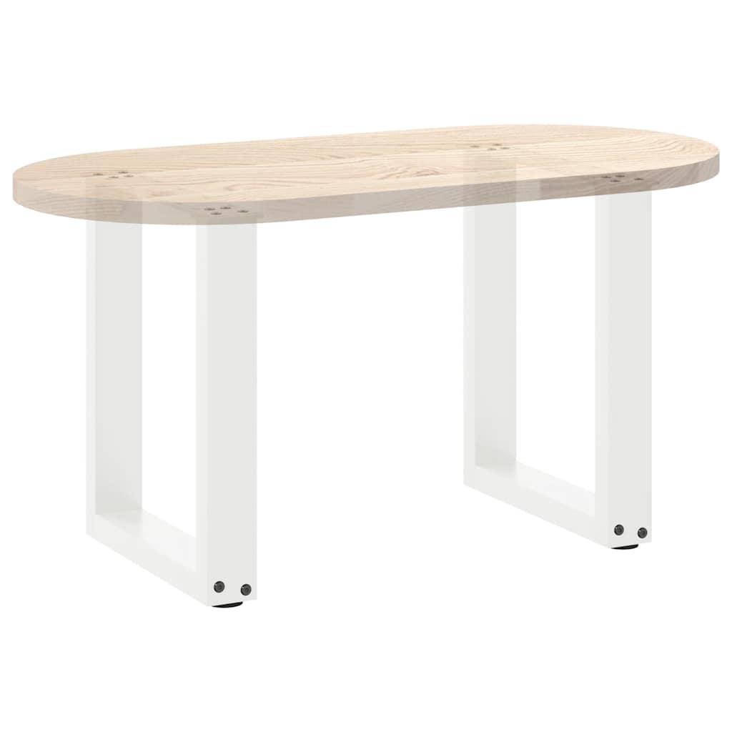 Gambe Tavolino Caffè a U 2 pz Bianco 28x(42-43) cm Acciaio
