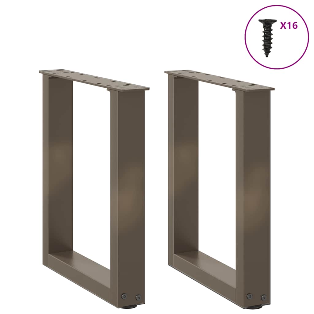 Gambe Tavolino Caffè a U 2 pz 28x(42-43) cm Acciaio - homemem39