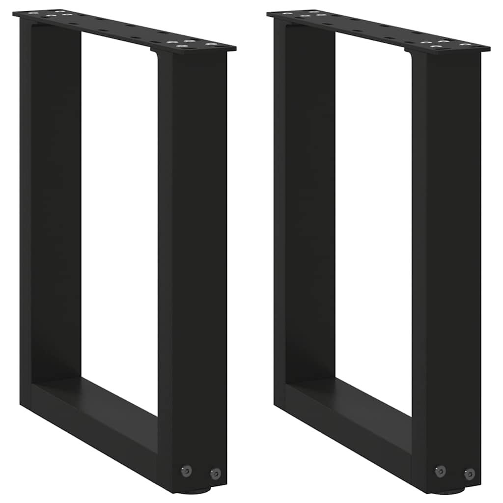 Gambe Tavolino Caffè a U 2 pz Nero 38x(42-43)cm Acciaio - homemem39