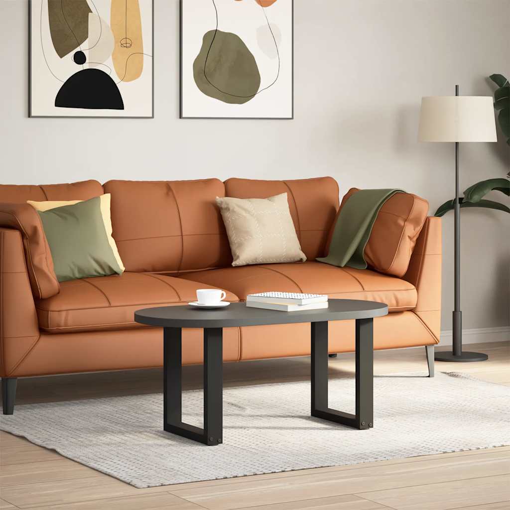 Gambe Tavolino Caffè a U 2 pz Nero 38x(42-43)cm Acciaio - homemem39