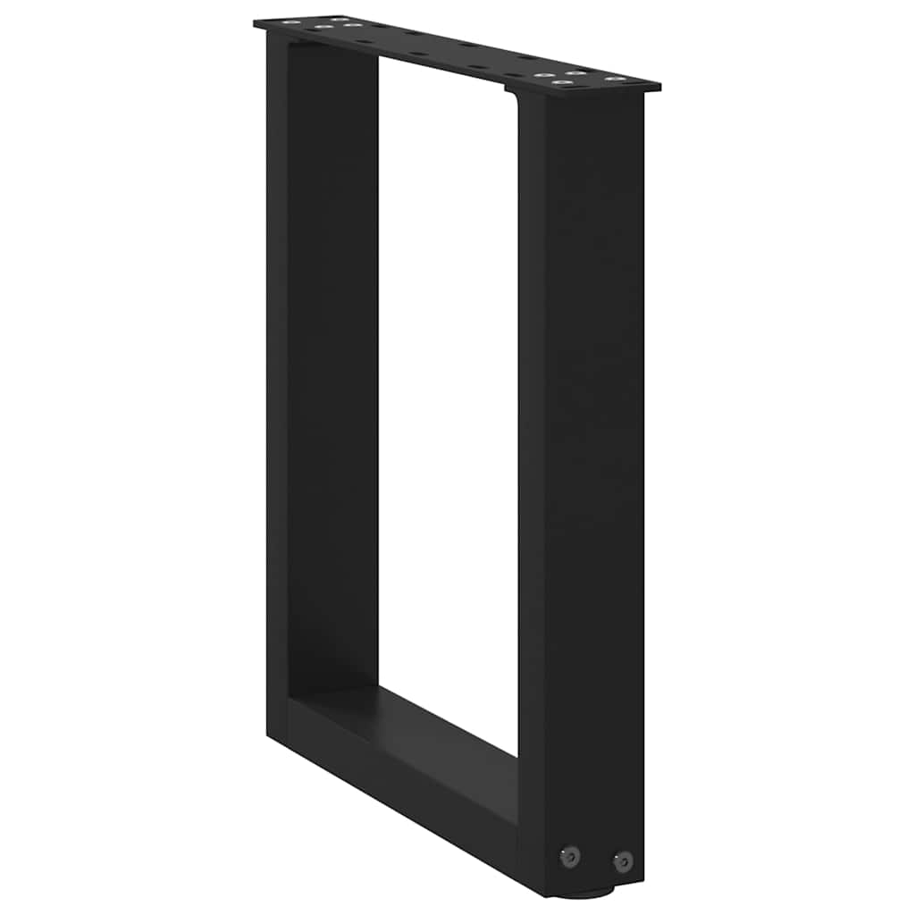 Gambe Tavolino Caffè a U 2 pz Nero 38x(42-43)cm Acciaio - homemem39