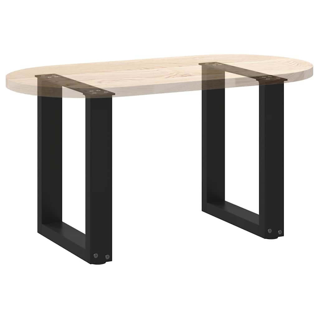 Gambe Tavolino Caffè a U 2 pz Nero 38x(42-43)cm Acciaio - homemem39
