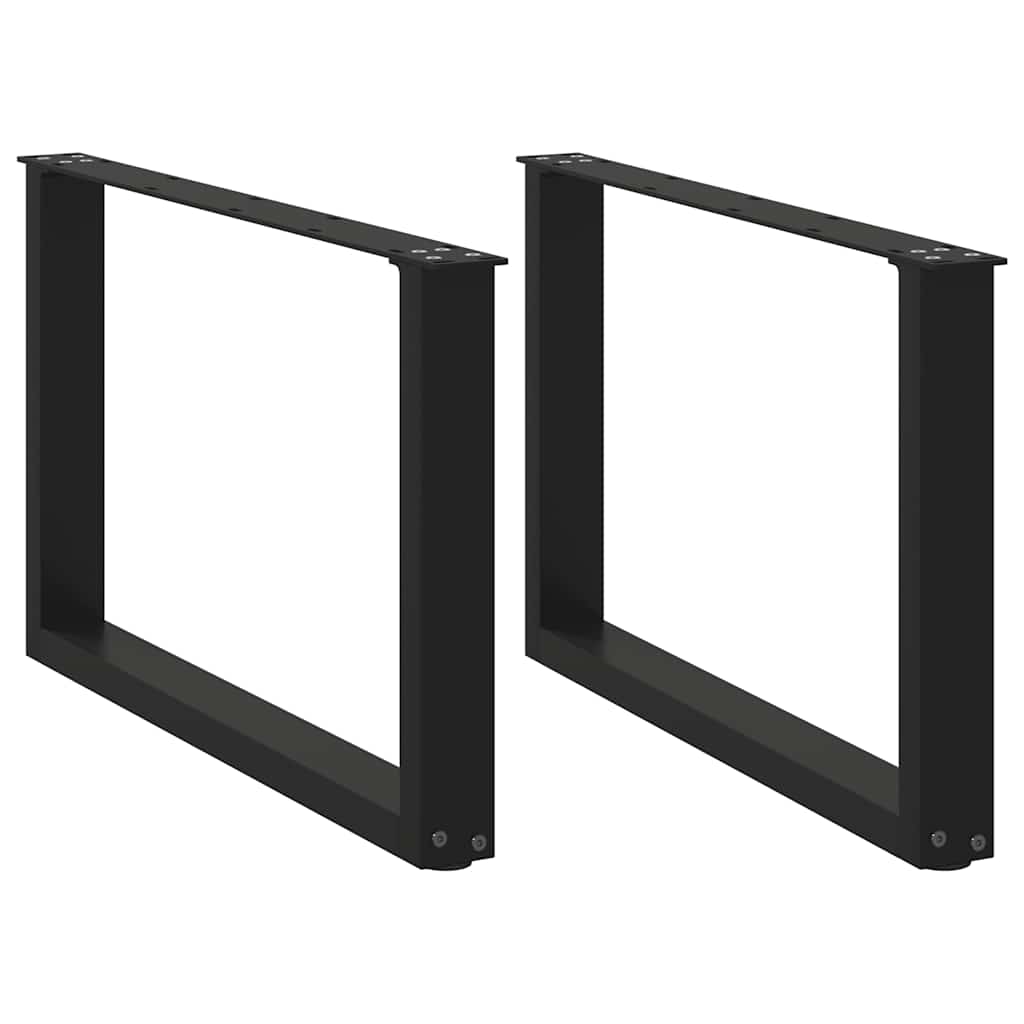 Gambe Tavolino Caffè a U 2 pz Nero 60x(42-43)cm Acciaio - homemem39