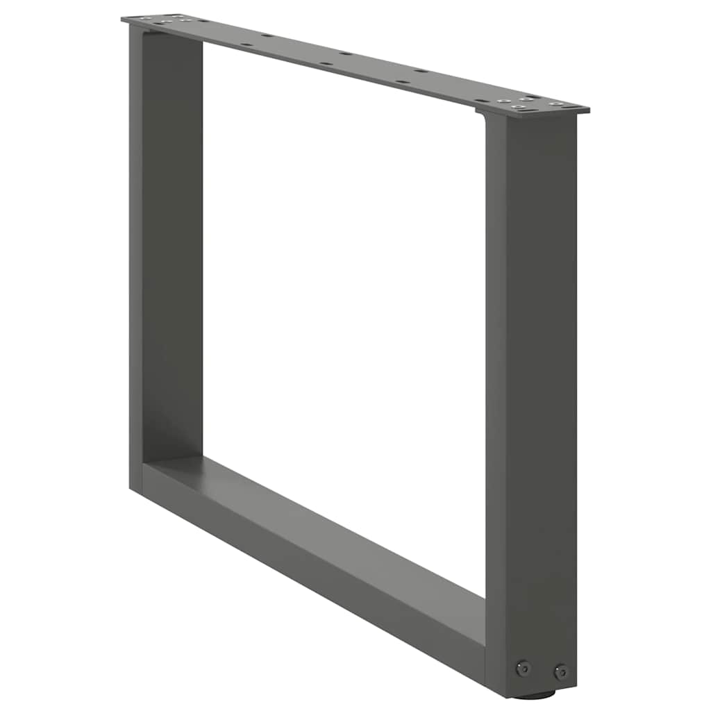 Gambe Tavolino Caffè a U 2 pz Antracite 60x(42-43) cm Acciaio - homemem39