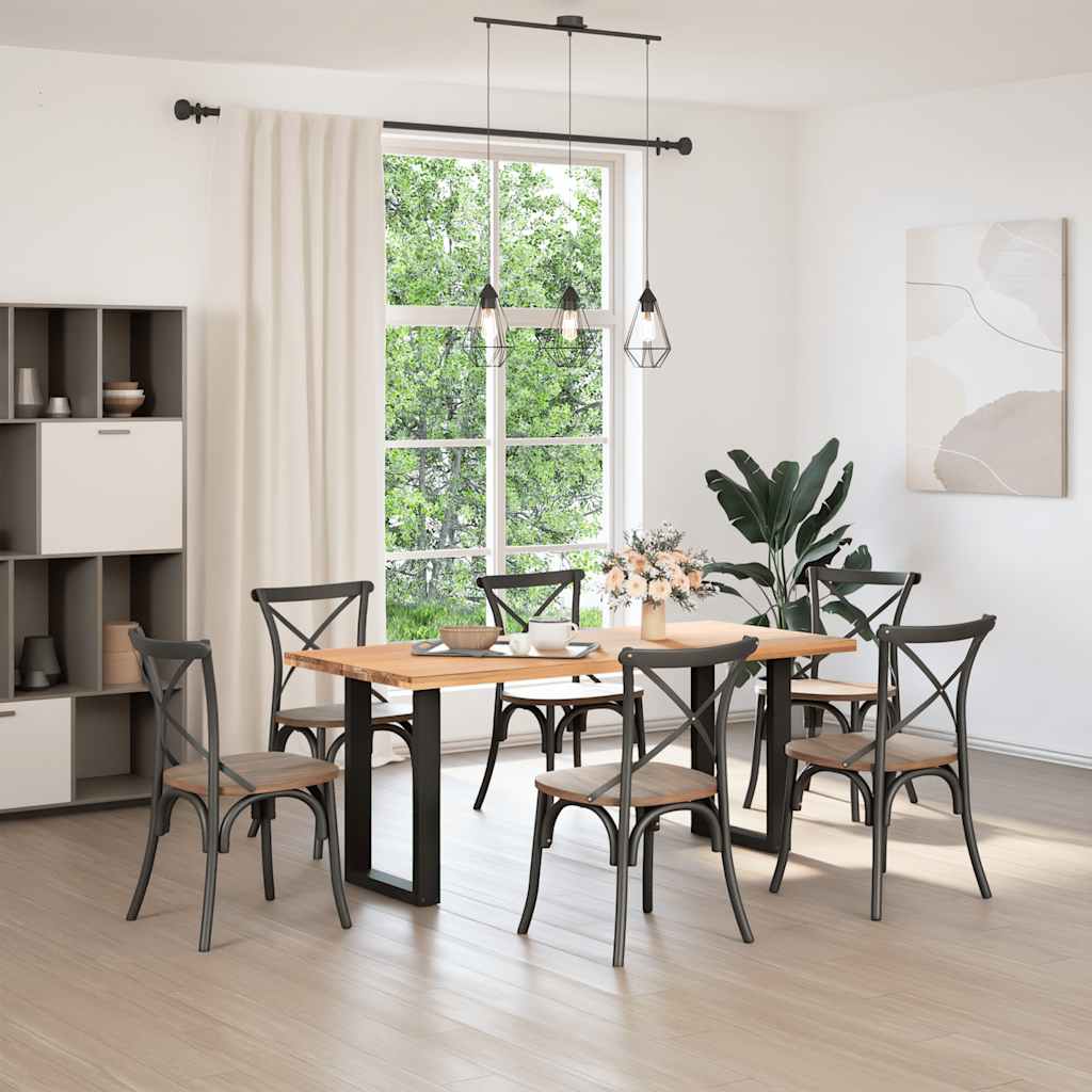 Gambe Tavolo Pranzo a Forma U 2 pz Nero 50x(72-73) cm Acciaio - homemem39
