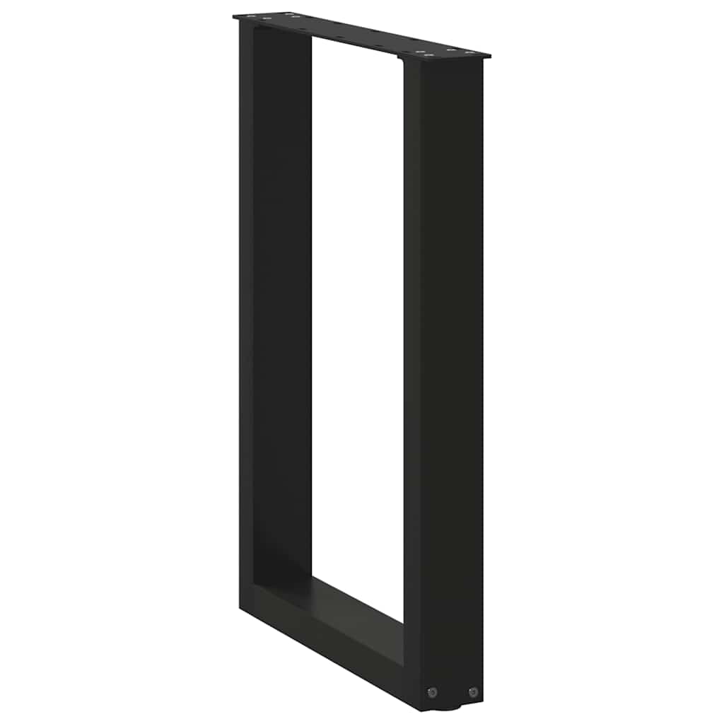 Gambe Tavolo Pranzo a Forma U 2 pz Nero 50x(72-73) cm Acciaio - homemem39