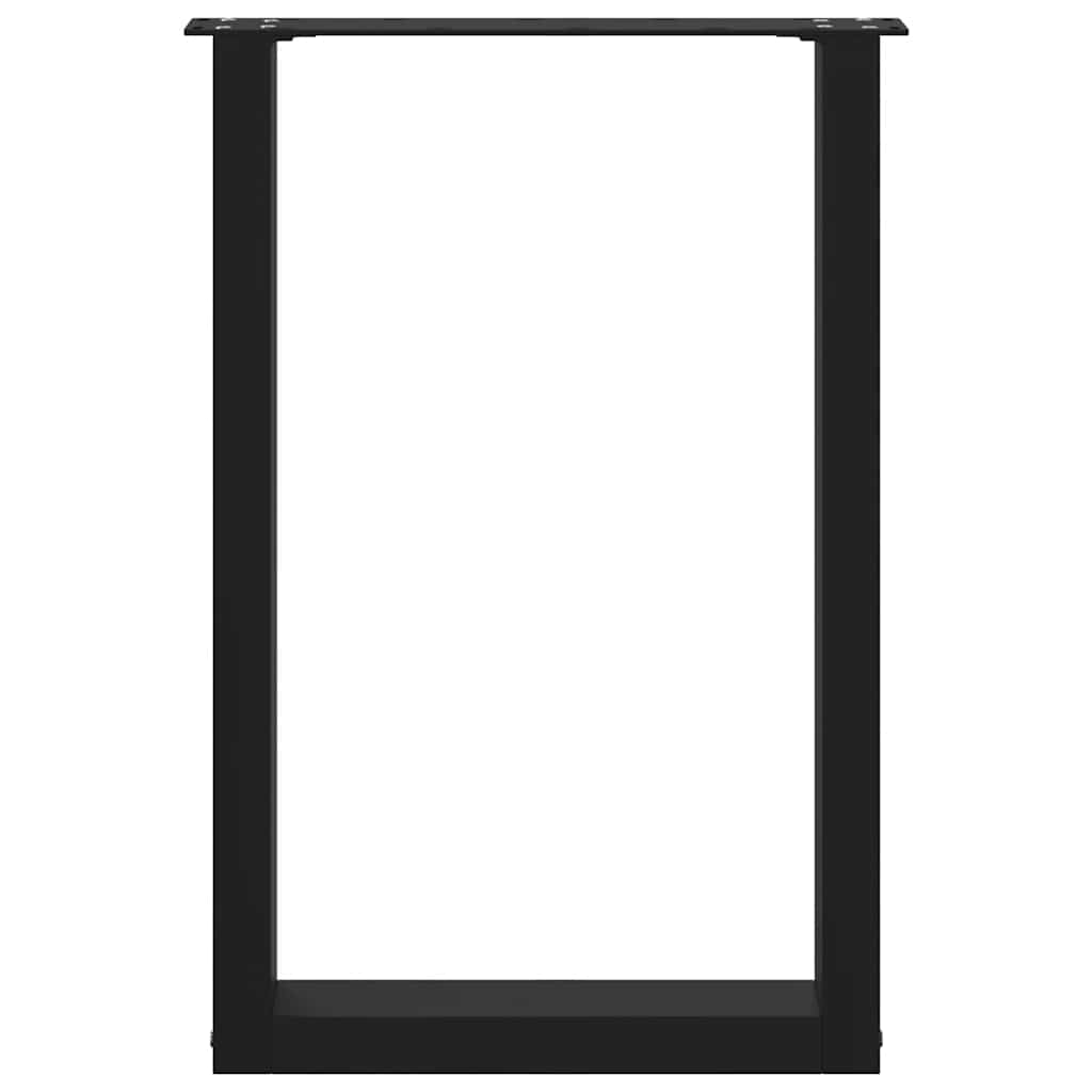 Gambe Tavolo Pranzo a Forma U 2 pz Nero 50x(72-73) cm Acciaio - homemem39