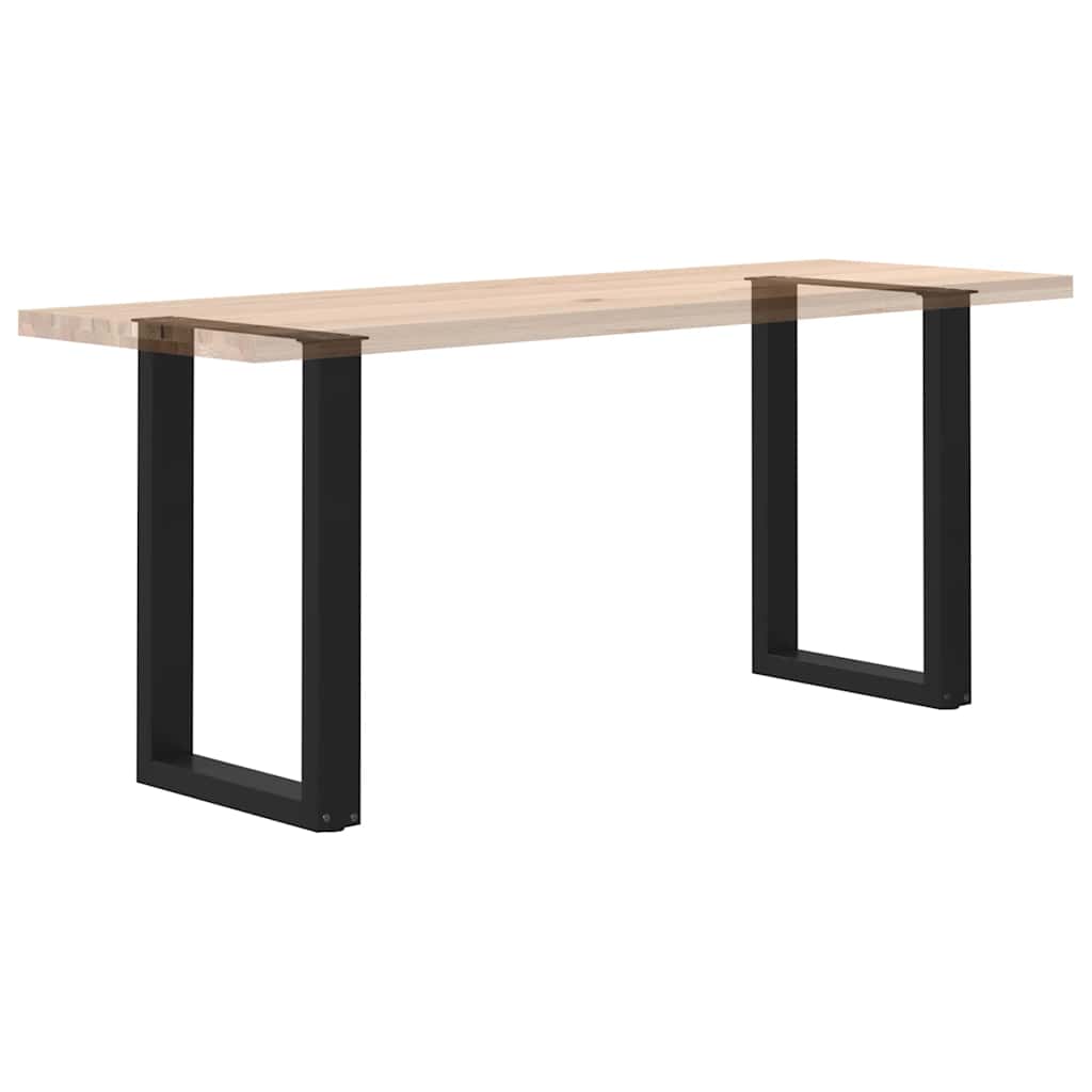 Gambe Tavolo Pranzo a Forma U 2 pz Nero 50x(72-73) cm Acciaio - homemem39