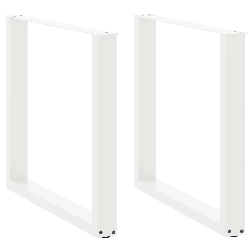 Gambe Tavolo Pranzo a U 2 pz Bianco 80x(72-73) cm Acciaio