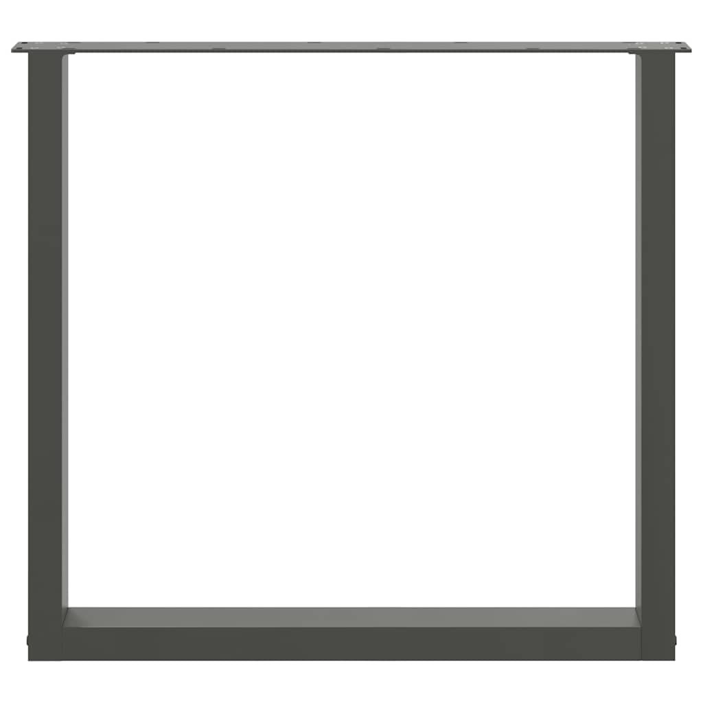 Gambe Tavolo Pranzo a U 2 pz Antracite 90x(72-73) cm Acciaio