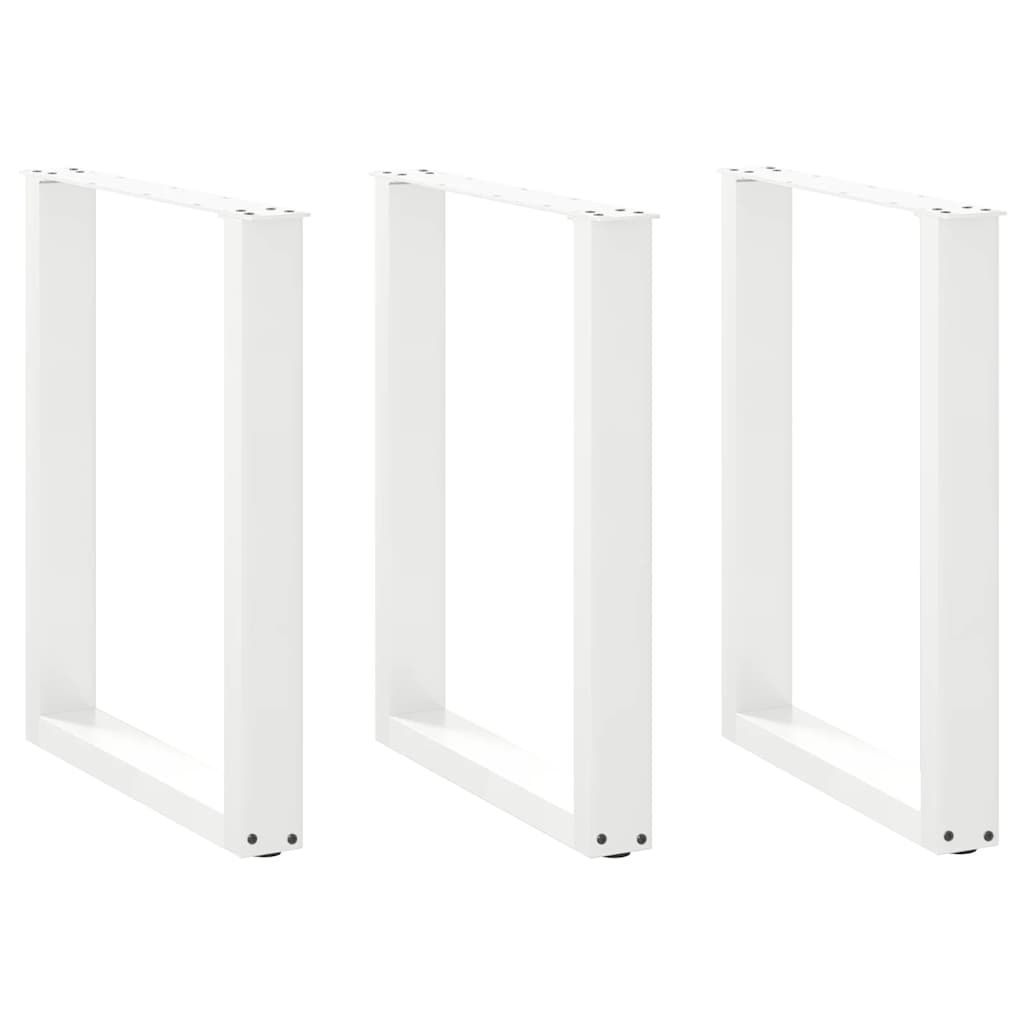 Gambe Tavolino da Caffè a U 3 pz Bianco 70x(72-73) cm Acciaio - homemem39