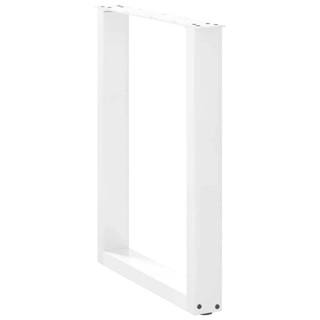 Gambe Tavolino da Caffè a U 3 pz Bianco 70x(72-73) cm Acciaio - homemem39