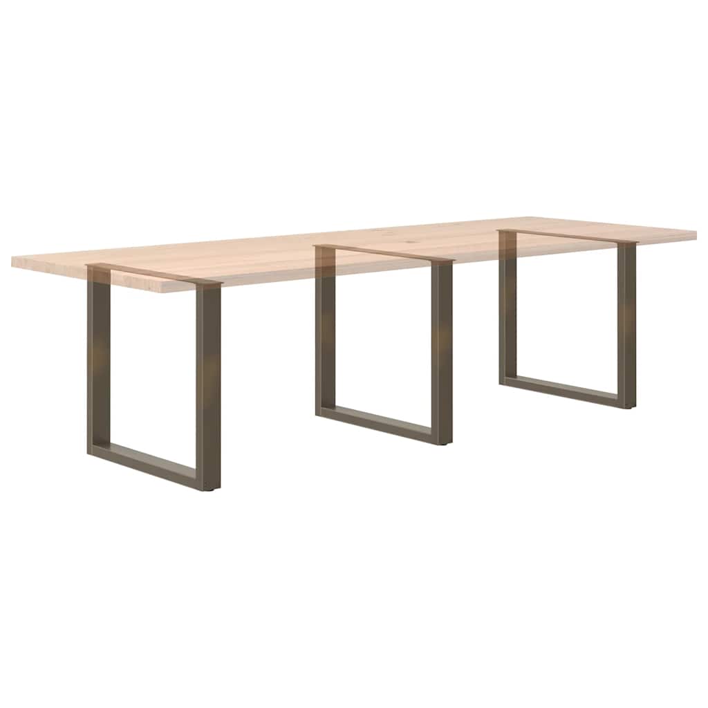 Gambe Tavolino Caffè a U 3 pz Naturale 80x(72-73)cm in Acciaio - homemem39