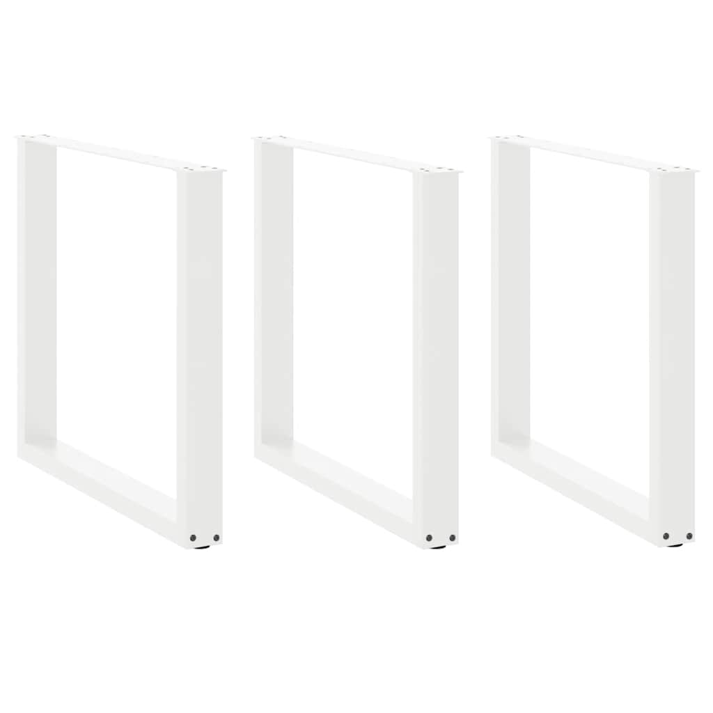 Gambe Tavolino da Caffè a U 3 pz Bianco 90x(72-73) cm Acciaio - homemem39
