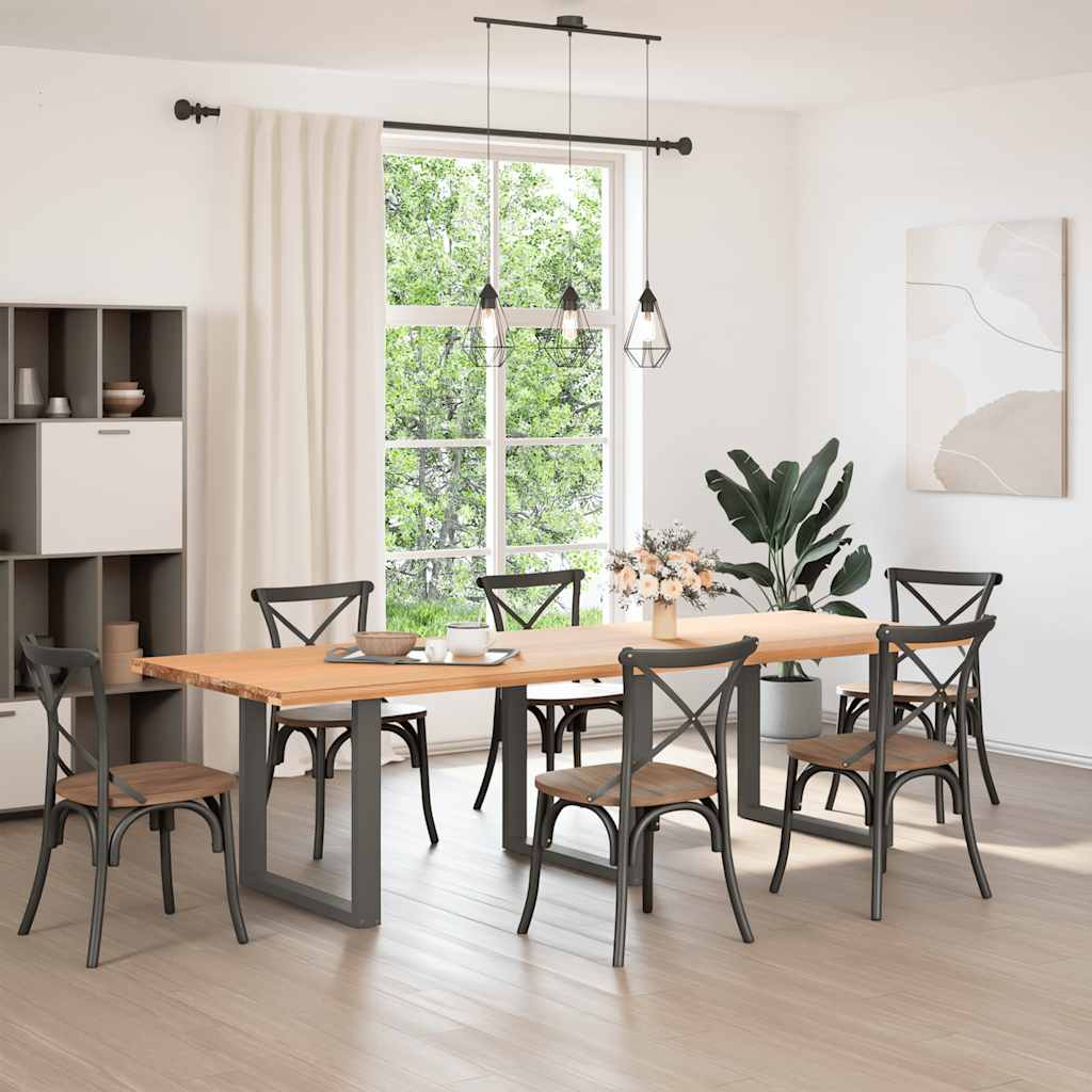 Gambe Tavolino Caffè a U 3 pz Antracite 90x(72-73)cm in Acciaio - homemem39