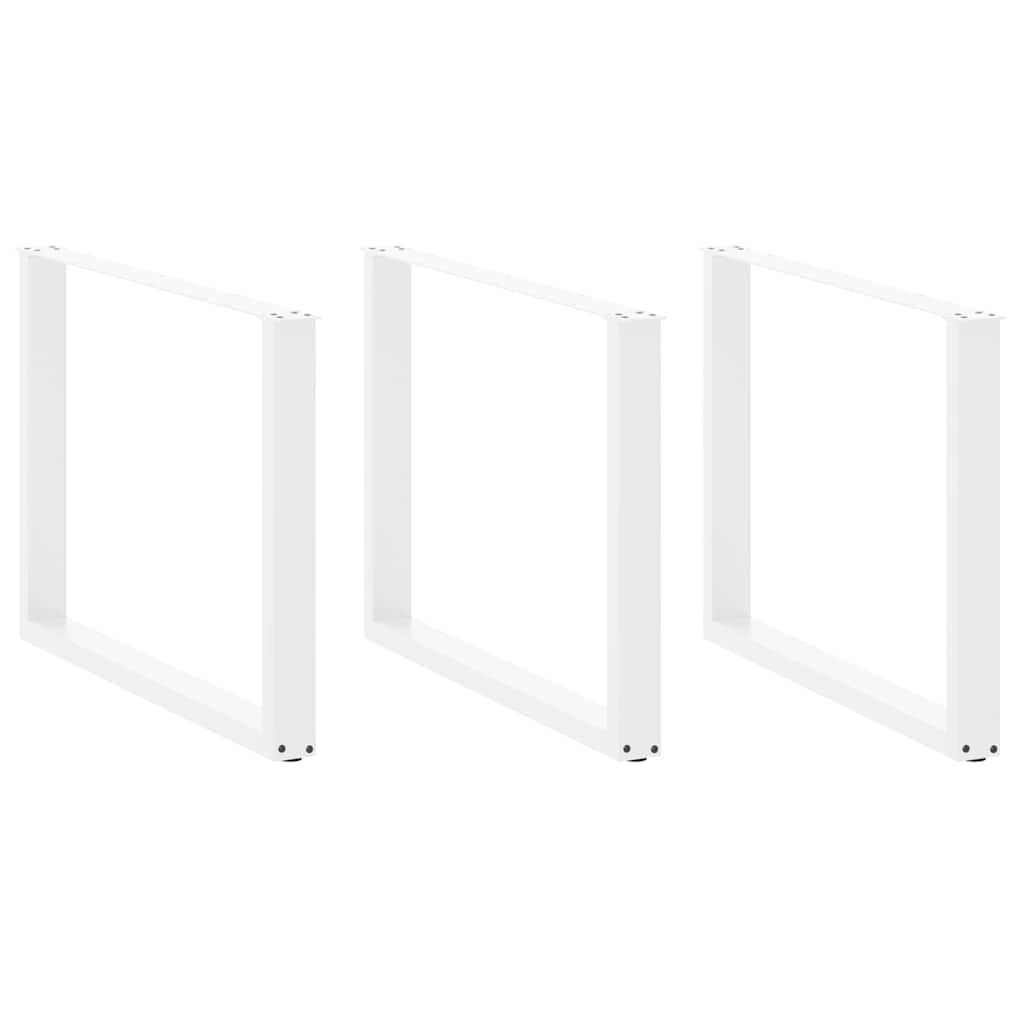 Gambe Tavolo Pranzo a U 2 pz Bianco 100x(72-73) cm Acciaio - homemem39