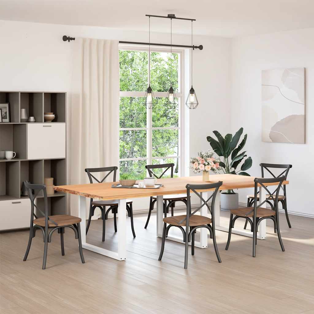 Gambe Tavolo Pranzo a U 2 pz Bianco 100x(72-73) cm Acciaio - homemem39