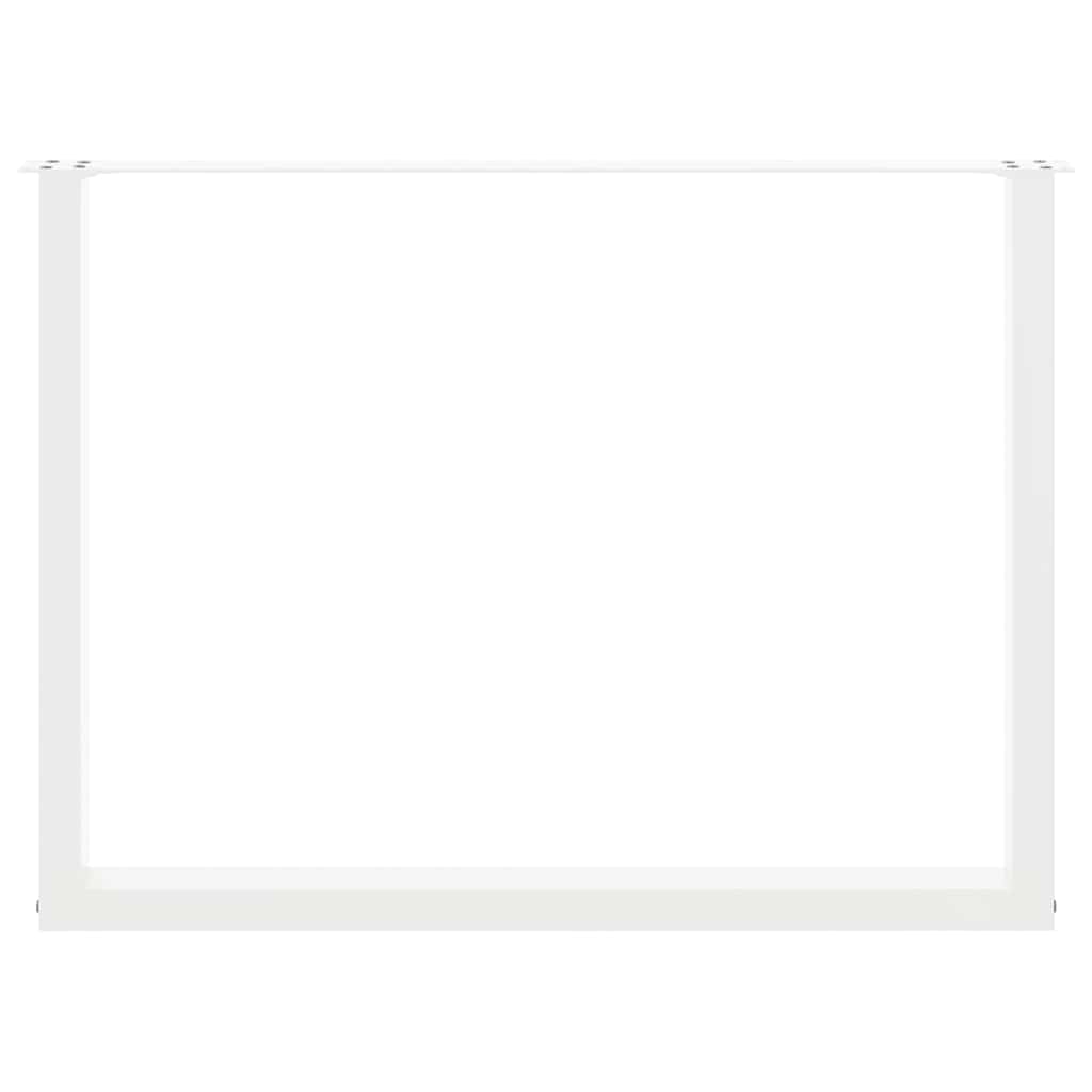 Gambe Tavolo Pranzo a U 2 pz Bianco 100x(72-73) cm Acciaio - homemem39