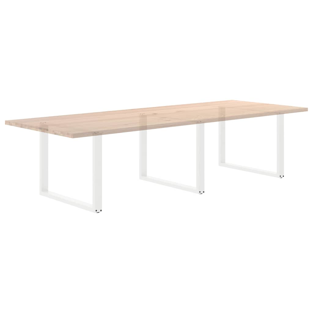 Gambe Tavolo Pranzo a U 2 pz Bianco 100x(72-73) cm Acciaio - homemem39