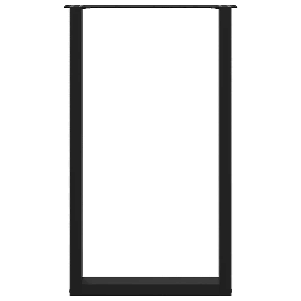 Gambe Tavolino da Caffè a U 2 pz Nero 60x(100-101)cm in Acciaio - homemem39