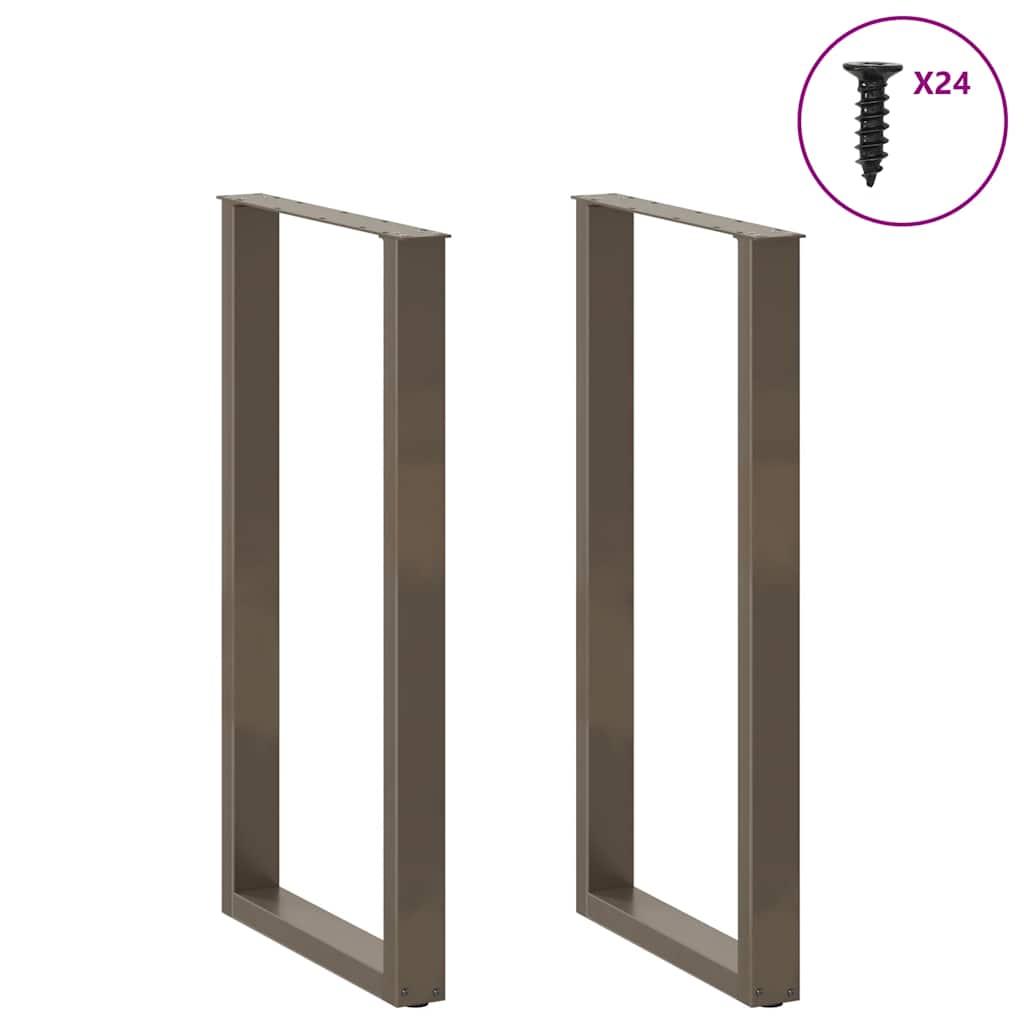 Gambe Tavolino Caffè a U 2 pz 60x(110-111) cm in Acciaio - homemem39