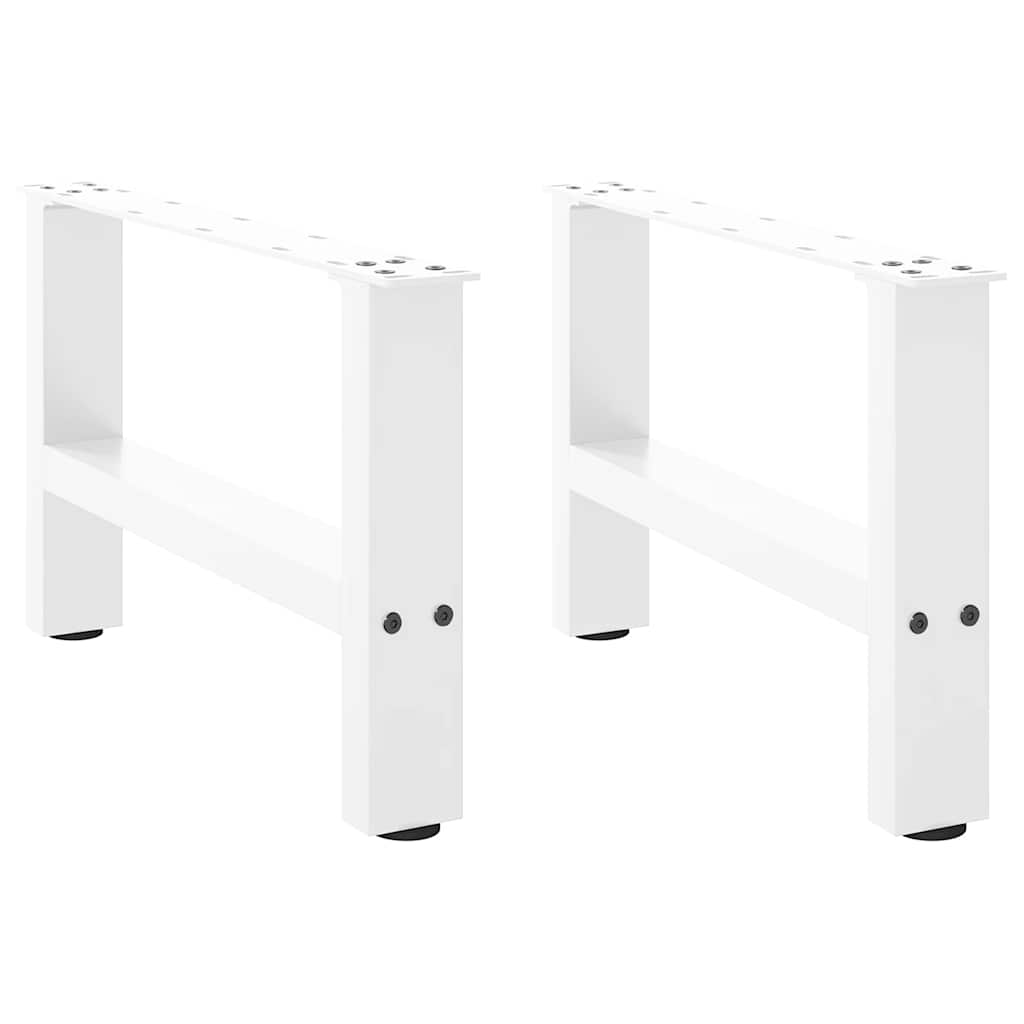 Gambe per Tavolino da Caffè Bianco 2 pz 50x(30-31) cm Acciaio