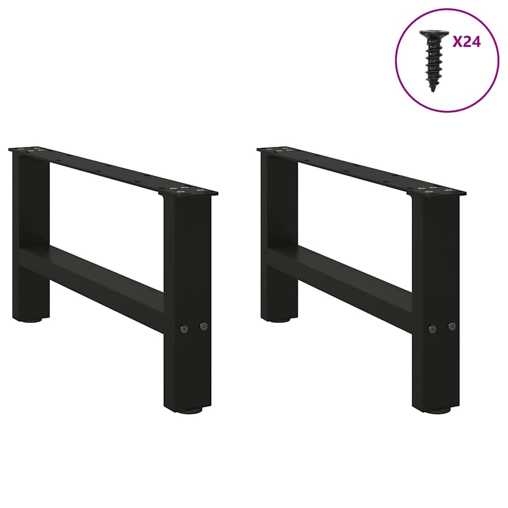 Gambe per Tavolino da Caffè Nero 2 pz 60x(30-31) cm Acciaio - homemem39