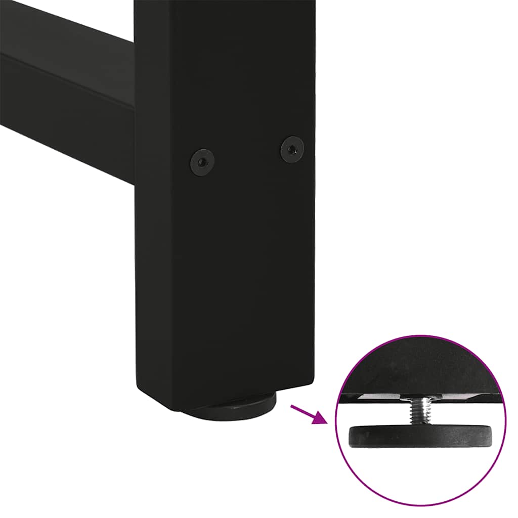 Gambe per Tavolino da Caffè Nero 2 pz 60x(30-31) cm Acciaio - homemem39