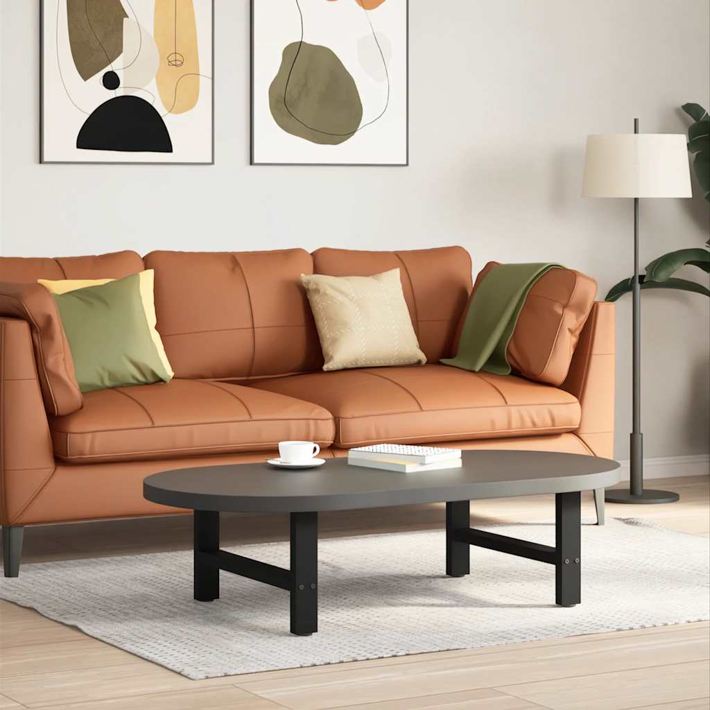 Gambe per Tavolino da Caffè Nero 2 pz 60x(30-31) cm Acciaio - homemem39