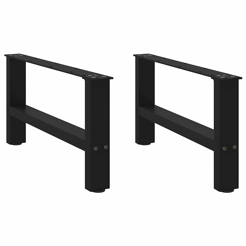 Gambe per Tavolino da Caffè Nero 2 pz 70x(30-31) cm Acciaio - homemem39
