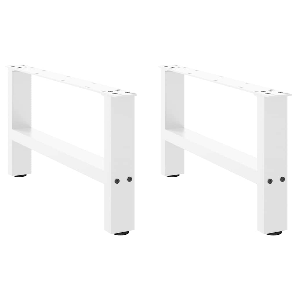 Gambe per Tavolino da Caffè Bianco 2 pz 70x(30-31) cm Acciaio