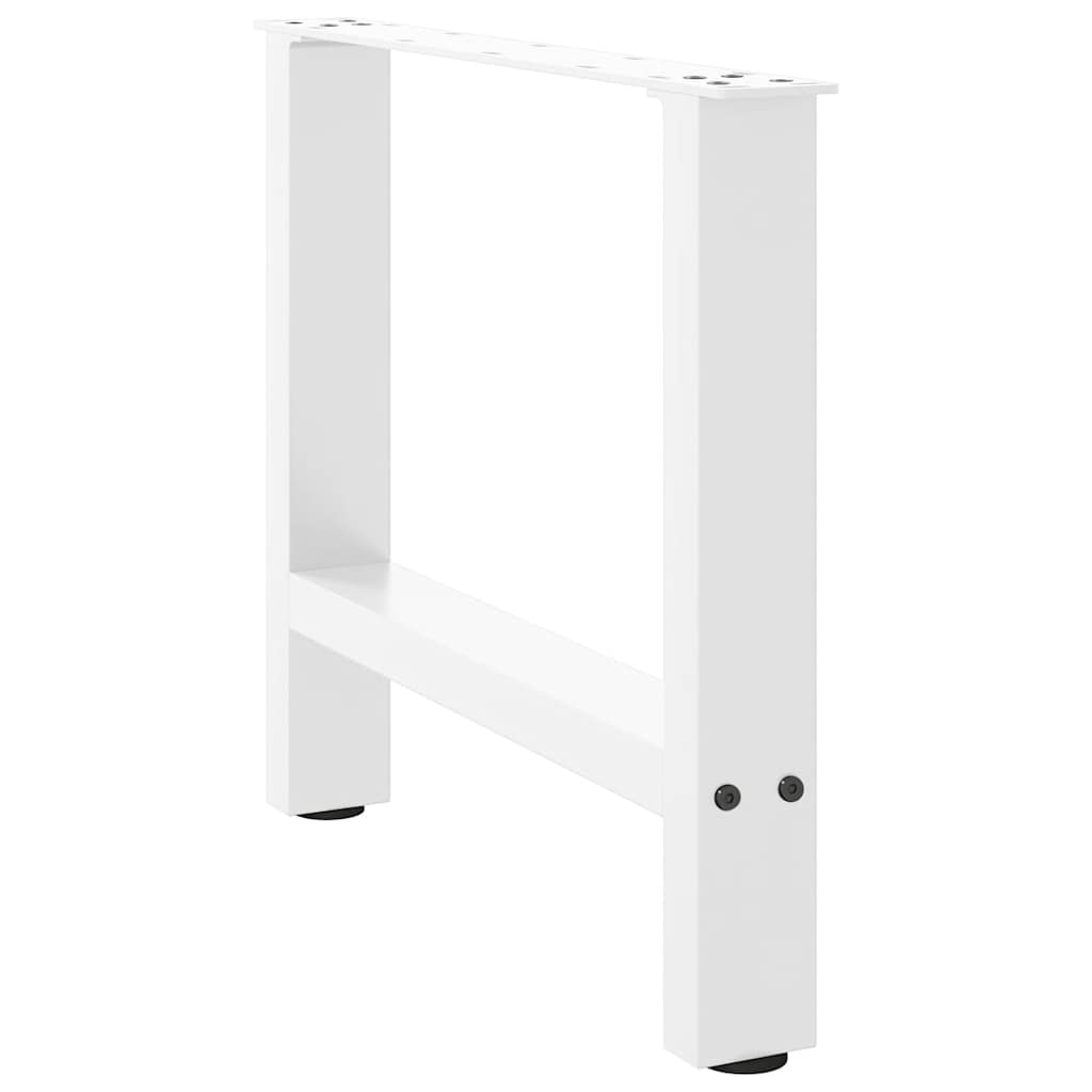 Gambe per Tavolino da Caffè Bianco 2 pz 50x(42-43) cm Acciaio