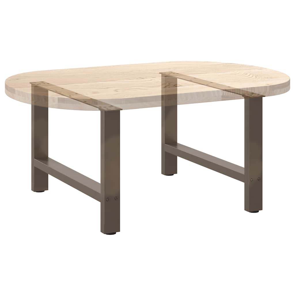 Gambe per Tavolino Naturale 2 pz 70x(42-43) cm Acciaio - homemem39