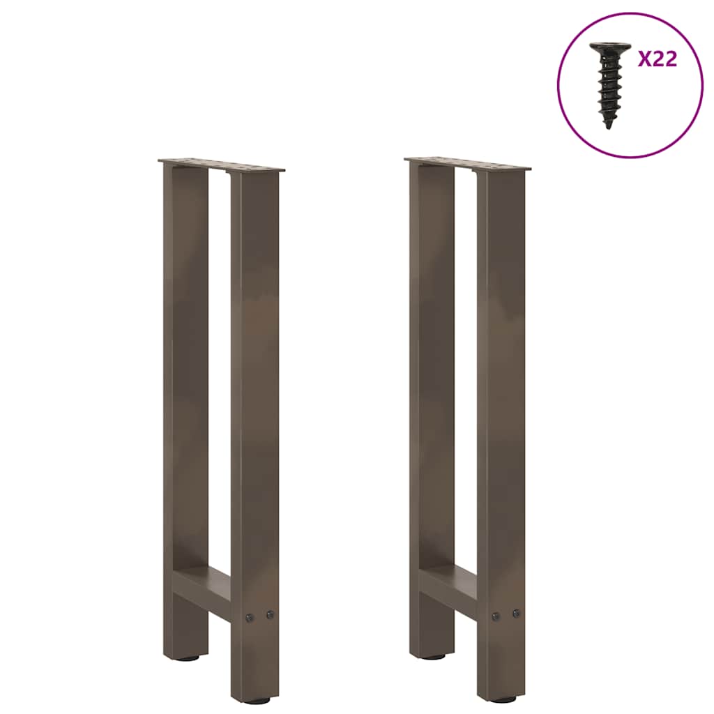 Gambe per Tavolino Naturale 2 pz 38x(72-73) cm Acciaio