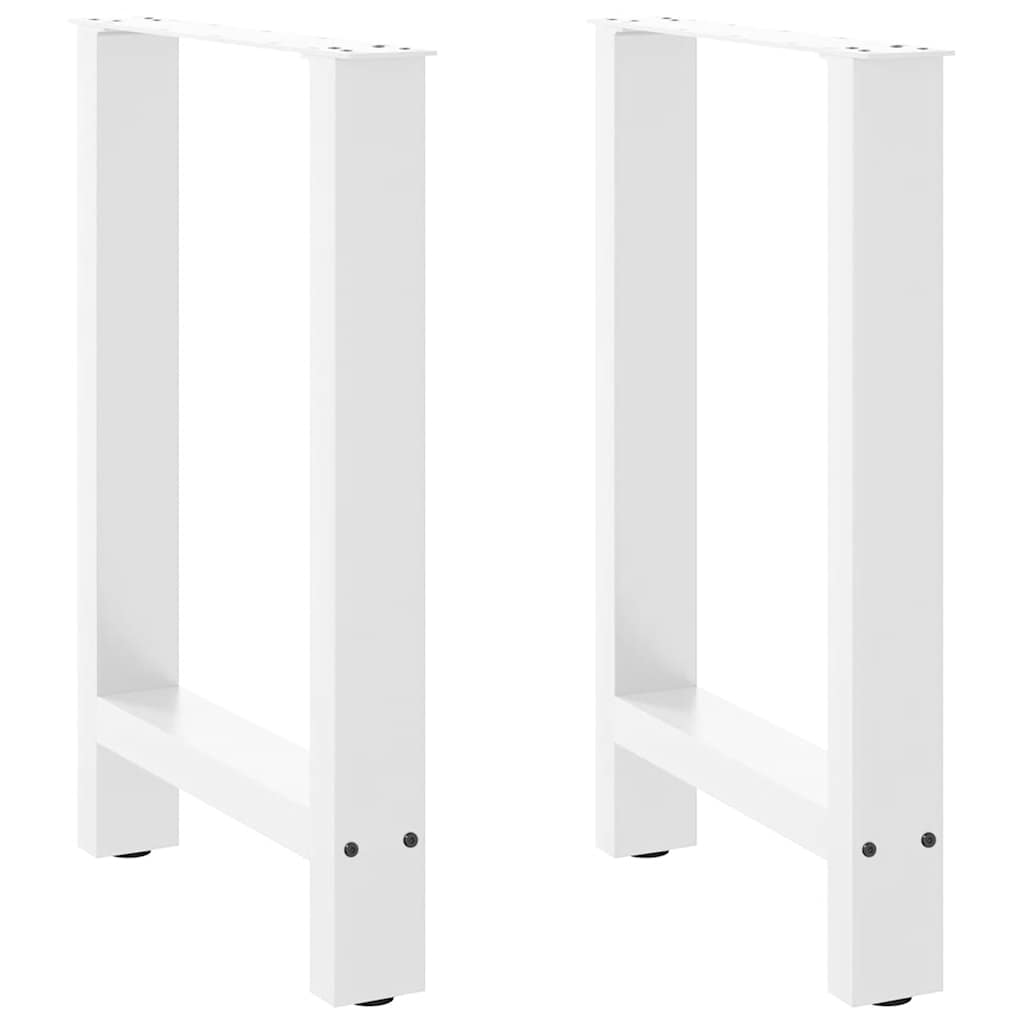 Gambe per Tavolino Bianco 2 pz 50x(72-73) cm Acciaio