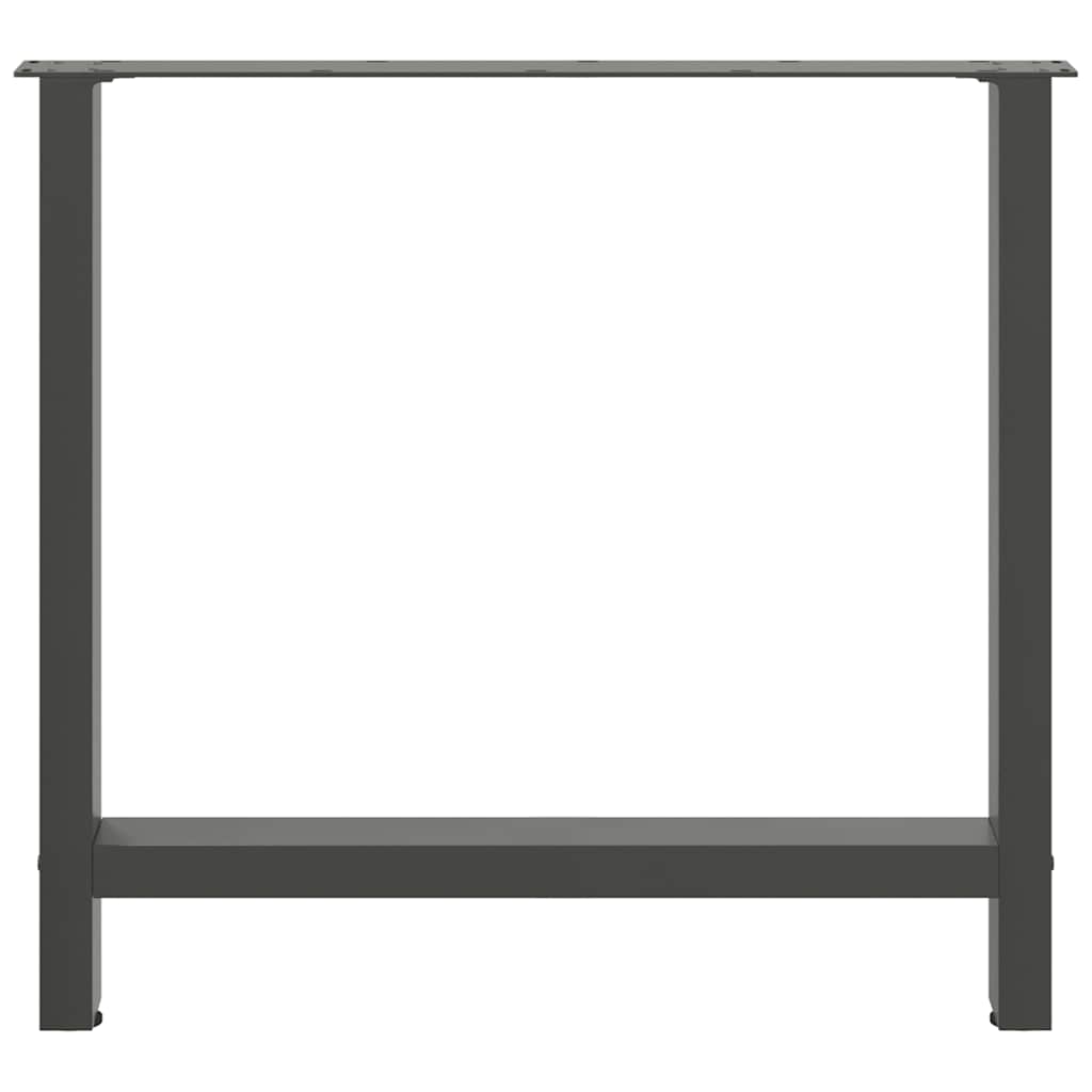 Gambe per Tavolino Antracite 2 pz 70x(72-73) cm Acciaio - homemem39
