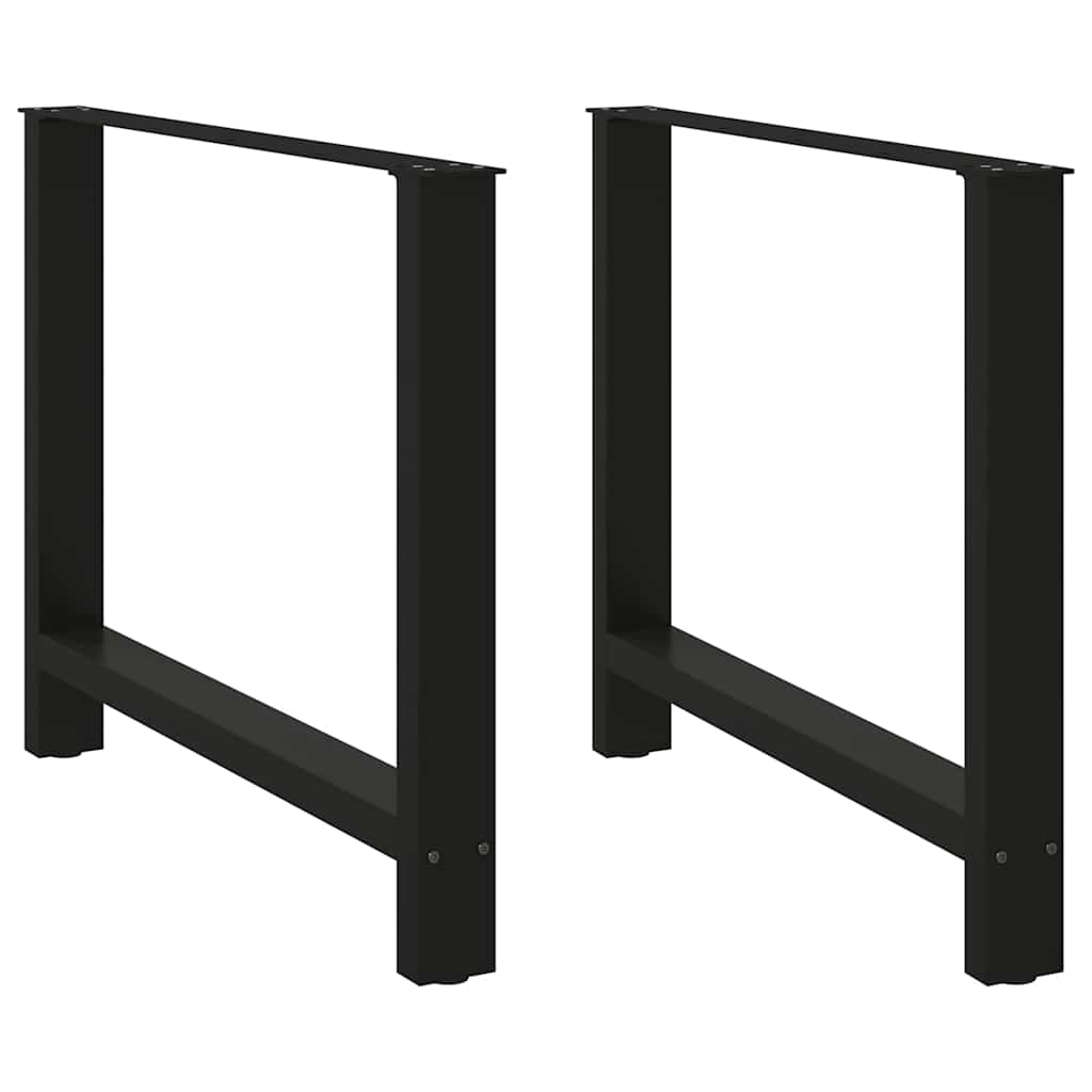 Gambe per Tavolino Nero 2 pz 100x(72-73) cm Acciaio - homemem39