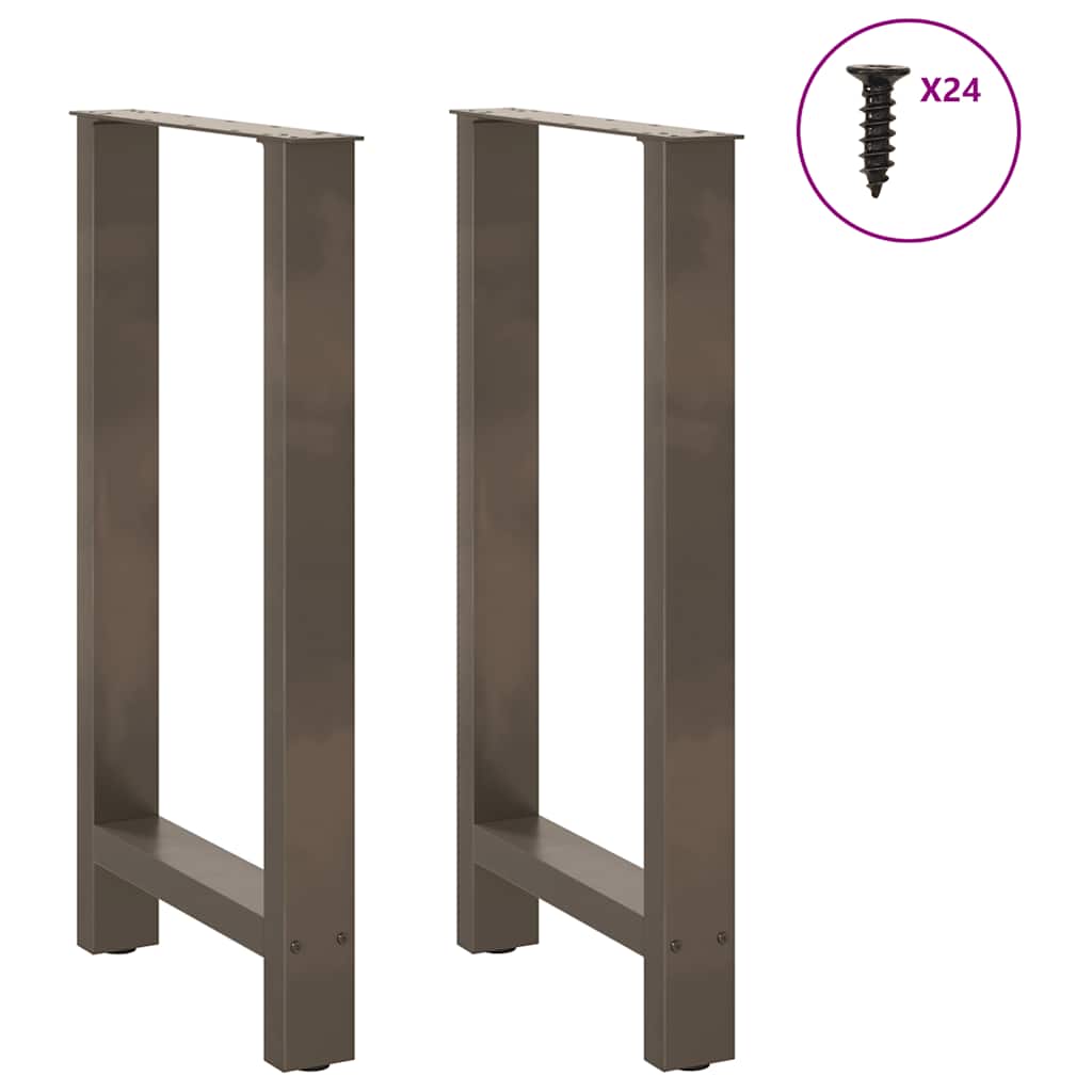 Gambe per Tavolino Acciaio Naturale 2 pz 50x(90-91) cm Acciaio - homemem39