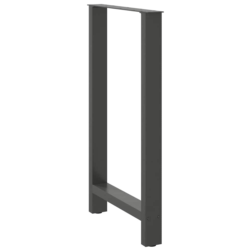 Gambe per Tavolino Antracite 2 pz 60x(100-101) cm Acciaio - homemem39