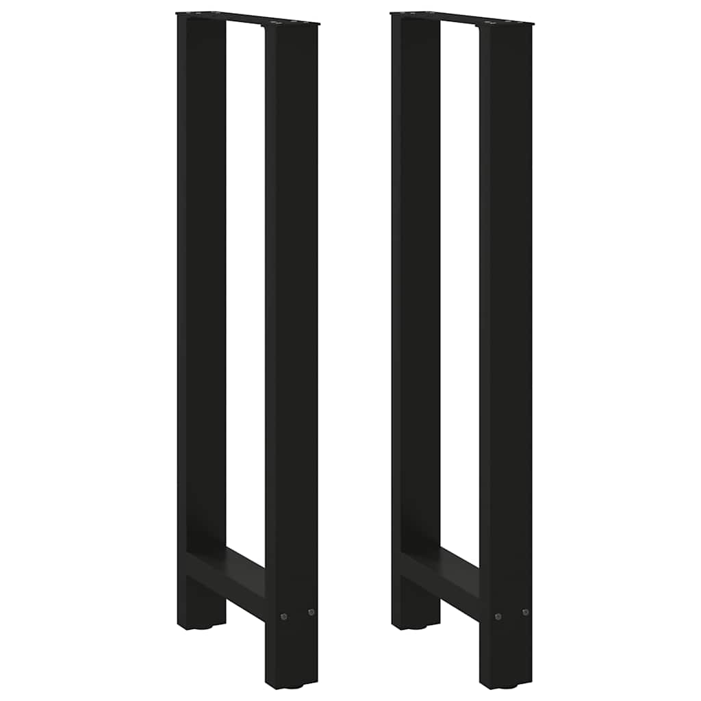 Gambe per Tavolino Nero 2 pz 40x(110-111) cm Acciaio - homemem39