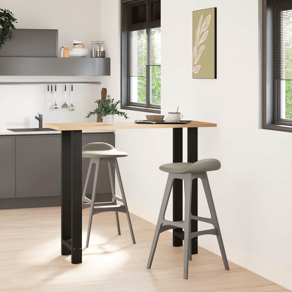 Gambe per Tavolino Nero 2 pz 40x(110-111) cm Acciaio - homemem39