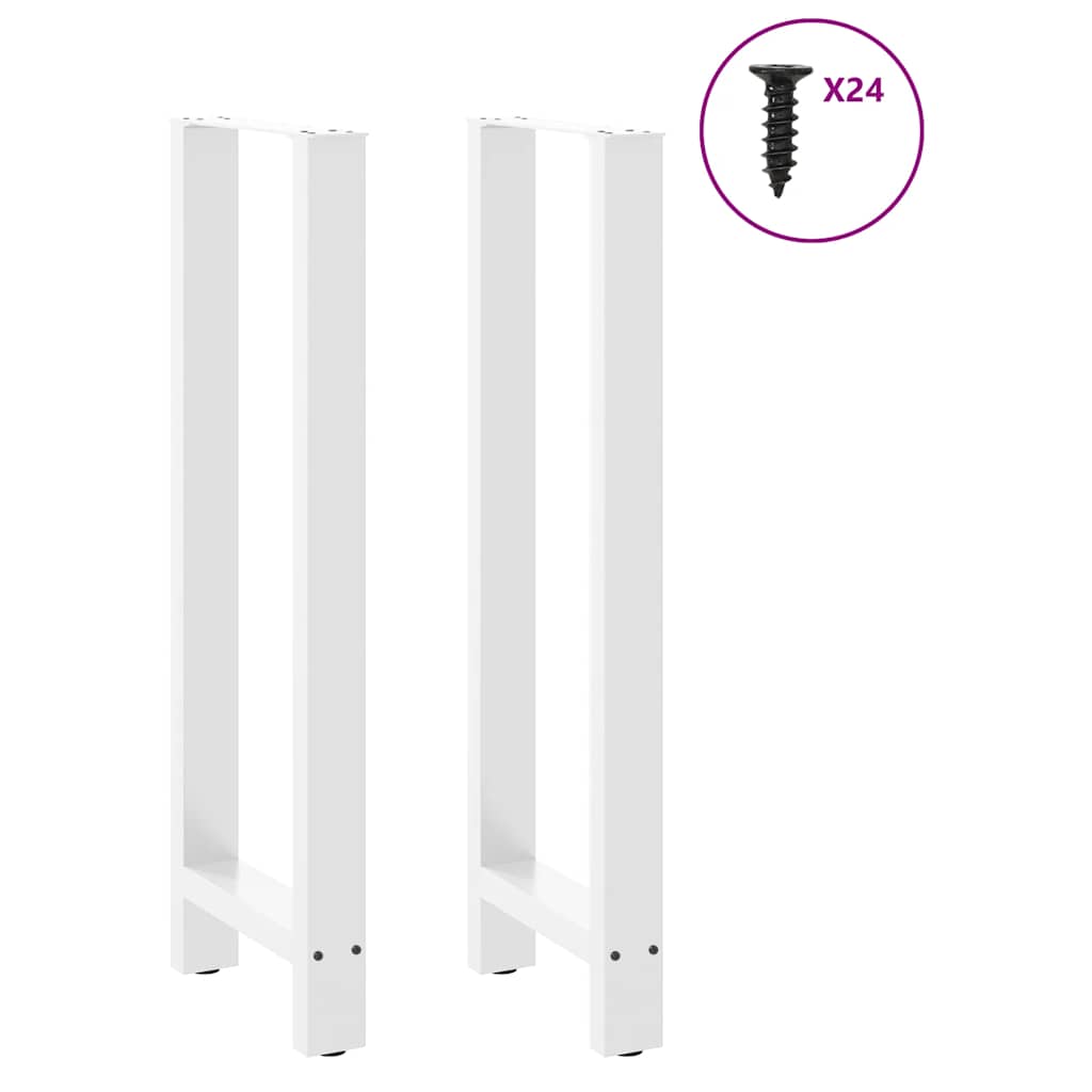 Gambe per Tavolino Bianco 2 pz 50x(110-111) cm Acciaio