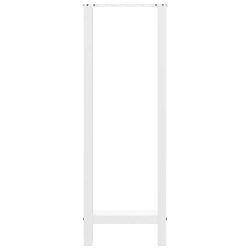 Gambe per Tavolino Bianco 2 pz 50x(110-111) cm Acciaio