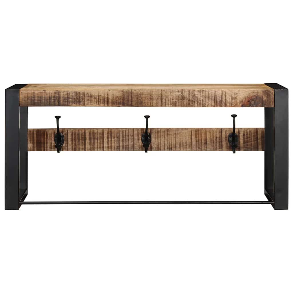 Appendiabiti 80x35x35 cm in Legno Massello Grezzo di Mango - homemem39