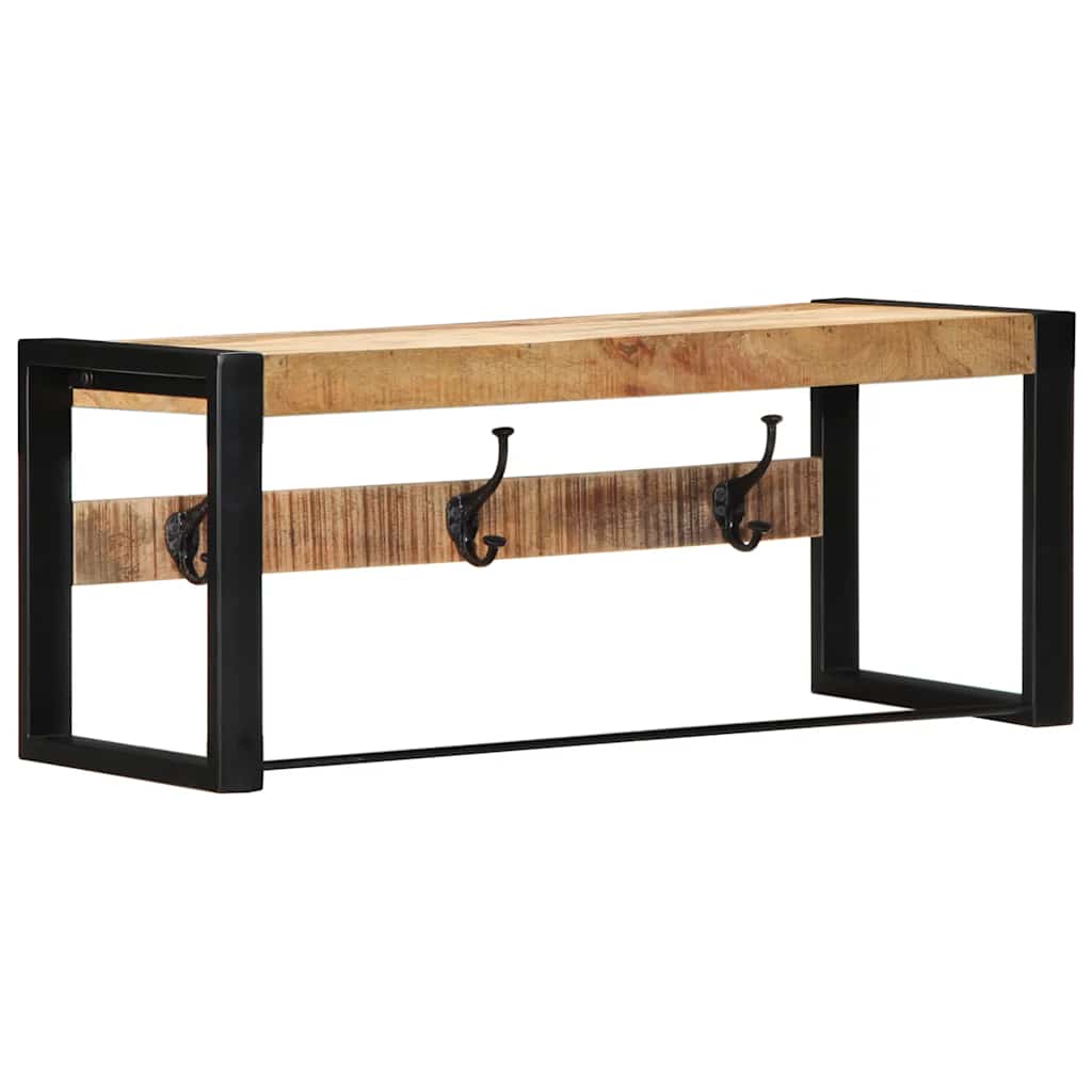 Appendiabiti 80x35x35 cm in Legno Massello Grezzo di Mango - homemem39