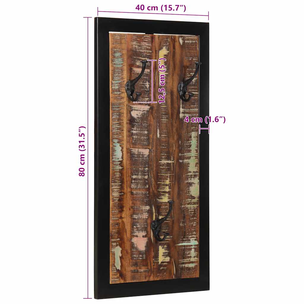 Appendiabiti Multicolore 40x2x80 cm in Legno Massello Recupero - homemem39