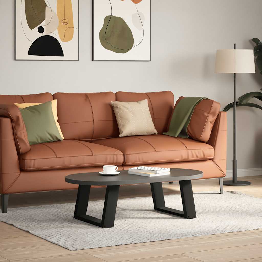 Gambe Tavolino da Caffè a U 2 pz Nero 40x(30-31) cm in Acciaio - homemem39