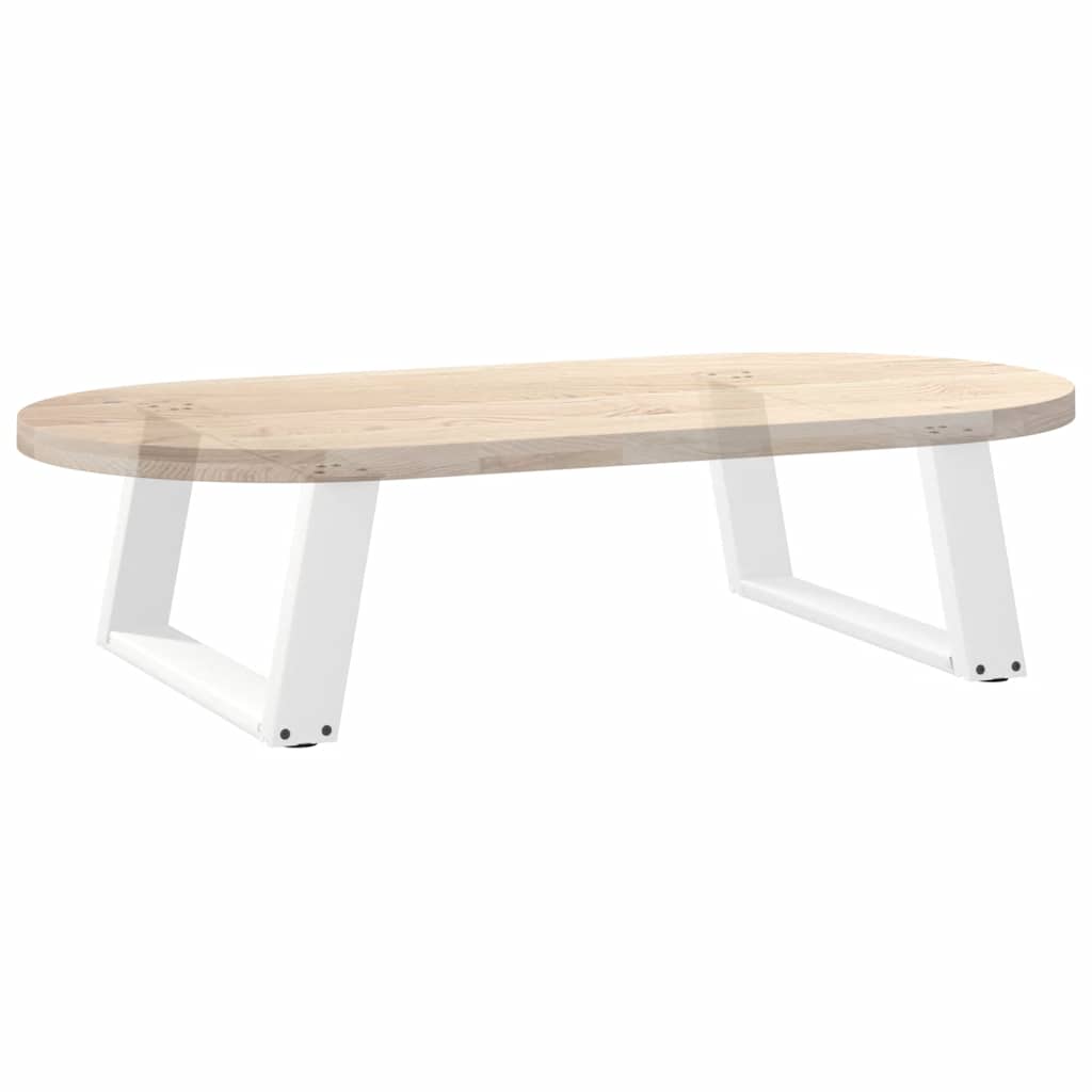 Gambe Tavolino da Caffè a U 2 pz Bianco 70x(30-31)cm in Acciaio