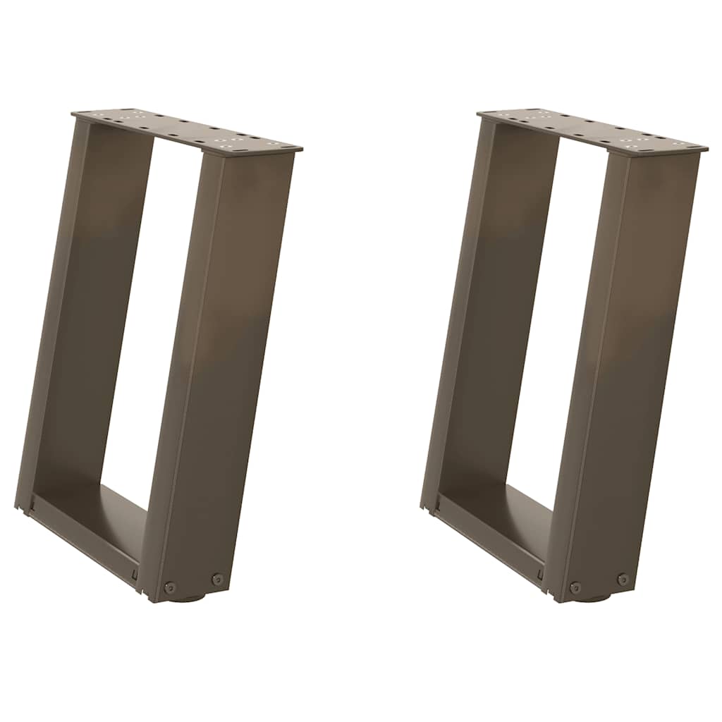 Gambe Tavolino Caffè a U 2 pz 38x(42-43) cm Acciaio - homemem39