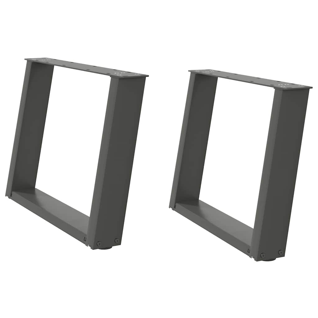 Gambe Tavolino Caffè a U 2 pz Antracite 60x(42-43) cm Acciaio - homemem39